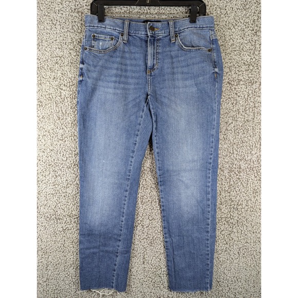 Banana Republic Girlfriend Jeans Raw Hem Denim Pants Size 27 Fits 31x27‎ - Picture 1 of 11
